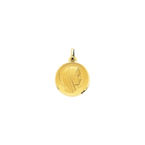 Pendentif or jaune 750/18 ct Ø 17mm, Vierge
