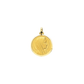 Pendentif or jaune 750/18 ct Ø 19mm, Vierge