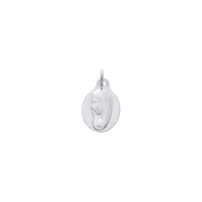 Pendentif or gris 750/18 ct 13x16mm, Vierge