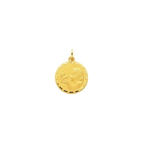 Anhänger 750/18 K Gelbgold 16mm, Schutzengel