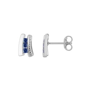 Ohrstecker 750/18 K Weissgold mit Saphir