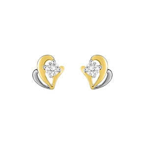 Ohrstecker 750/18 K Gelbgold bicolor mit Zirkonia