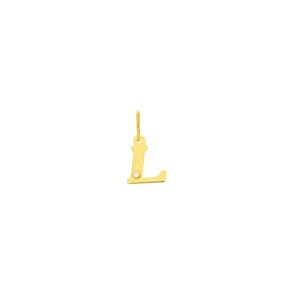 Pendentif or jaune 750/18 ct avec diamant 0.01ct., Lettre L