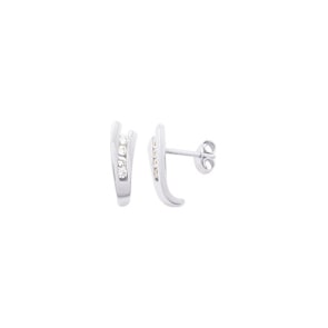 Ohrstecker 750/18 K Weissgold mit Zirkonia Trilogie