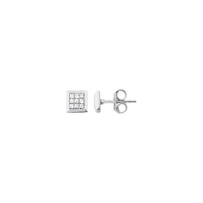 Stud Earrings 750/18 K White Gold with Diamonds 0.08ct. H/p1