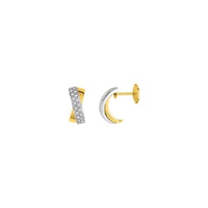 Ohrringe 750/18 K Gelb-/Weissgold mit Diamanten 0.16ct. H/p1