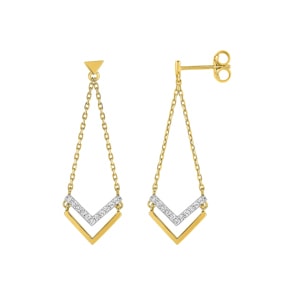 Ohrhänger 750/18 K Gelbgold bicolor mit Zirkonia