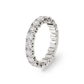 3.00 Karat Diamanten Mémoire Ring 750/18 K Weissgold