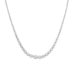 3.00 carats diamants collier or gris 750/18 ct