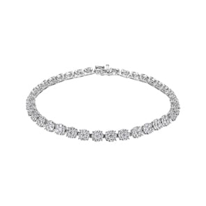 3.03 carats diamants bracelet rivière or gris 750/18 ct