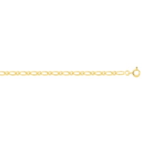 3.0mm Figaroarmband flach 1+1 375/9 K Gelbgold