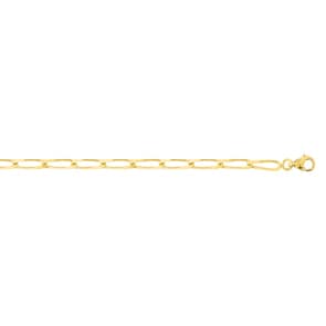 3.0mm Collier gourmette cheval or jaune 375/9 ct