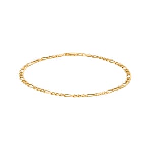 3.3mm Bracelet Figaro or jaune 750/18 ct semi-massif