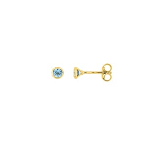 3.5mm Blautopas Ohrstecker 750/18 K Gelbgold