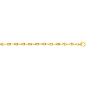 3.5mm Collier grain de café or jaune 375/9 ct semi-massif