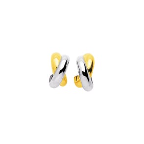 Ohrringe 750/18 K Gelb-/Weissgold