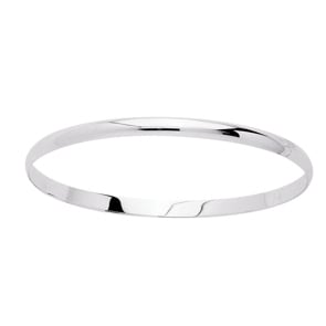 Armreif rund 750/18 K Weissgold massiv bombiert