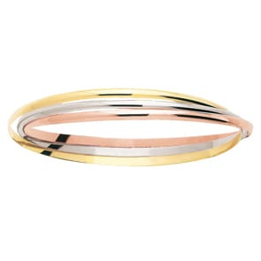 Armreif rund 750/18 K Tricolor verflochten