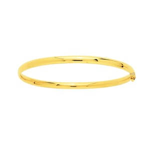 Bracelet Jonc ouvrant ovale or jaune 750/18 ct 3.5mm - 52x62mm