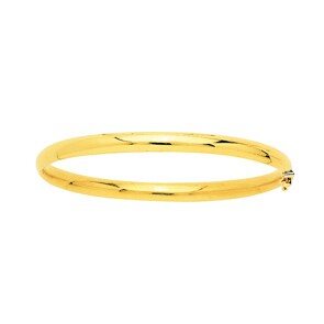 Bracelet Jonc ouvrant ovale or jaune 750/18 ct 4mm - 52x62mm