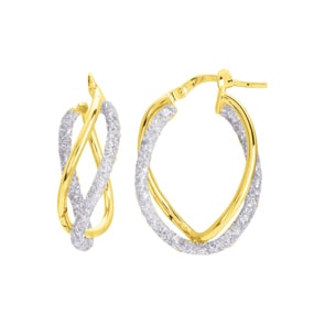 Kreolen 750/18 K Gelbgold diamantiert