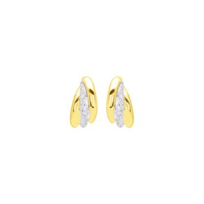 Boucles d'oreilles or bicolore 750/18 ct glitter