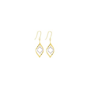 Boucles d'oreilles pendantes or bicolore 750/18 ct