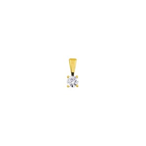 Pendentif solitaire or jaune 750/18 ct avec diamant 0.10ct. H/si