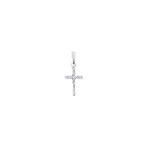 Anhänger 750/18 K Weissgold mit Diamanten 0.10ct. H/si, Kreuz