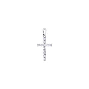 Anhänger 750/18 K Weissgold mit Diamanten 0.30ct. H/si, Kreuz