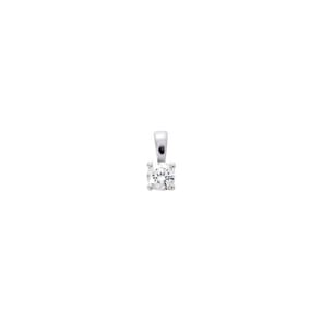 Pendentif solitaire or gris 750/18 ct avec zircone Ø 4.5mm