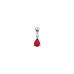 Anhänger 750/18 K Weissgold mit Rubin und Diamant 0.01ct.