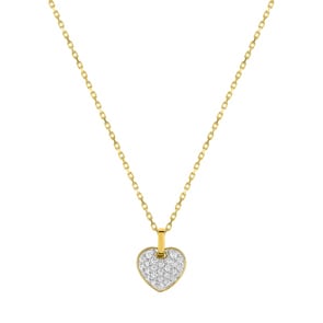 Collier mit Anhänger 750/18 K Gelbgold mit Zirkonia, Herz
