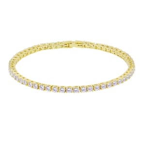 3mm Tennisarmband Gelb vergoldet mit Zirkonia