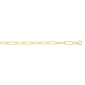 4.3mm Collier forçat rectangle or jaune 375/9 ct