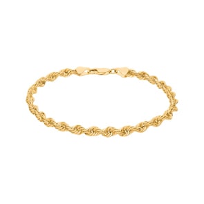 4.4mm Bracelet corde or jaune 750/18 ct semi-massif