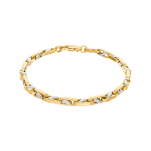 4.5mm Fantasiearmband 750/18 K Gelb-/ Weissgold halbmassiv