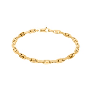 4.6mm Fantasiearmband 750/18 K Gelbgold halbmassiv