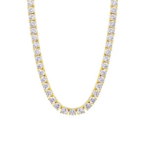 4mm Tenniscollier Gelb vergoldet mit Zirkonia