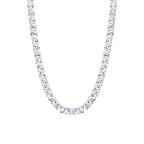 4mm Tenniscollier Weiss vergoldet mit Zirkonia