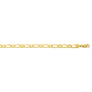 5.0mm Figaroarmband flach 1+1 375/9 K Gelbgold