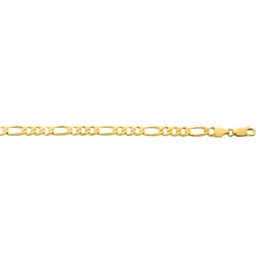 5.0mm Figaroarmband flach 3+1 375/9 K Gelbgold
