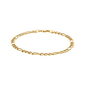 5.2mm Bracelet Figaro or jaune 750/18 ct semi-massif