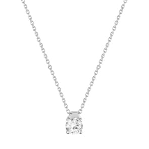 Collier or gris 750/18 ct avec zircone solitaire Ø 5mm