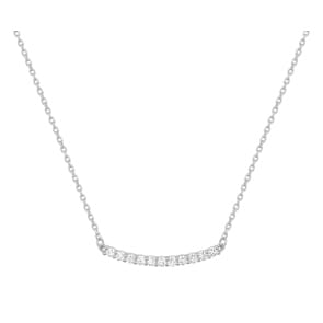 Collier or gris 750/18 ct avec zircones