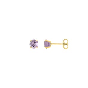 5mm Amethysten Ohrstecker 375/9 K Gelbgold