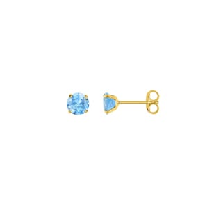 5mm Blautopas Ohrstecker 375/9 K Gelbgold