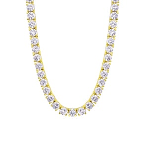 5mm Tenniscollier Gelb vergoldet mit Zirkonia