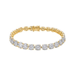 6.00 carats diamants bracelet rivière or jaune 750/18 ct