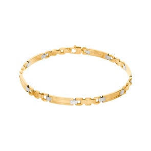 6.0mm Fantasiearmband 750/18 K Gelb-/ Weissgold halbmassiv